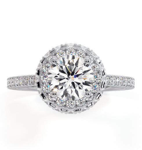 Valerie GIA Diamond Halo Engagement Ring in Platinum 1.80ct G/SI2